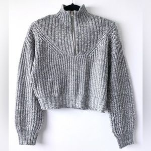 Quarter Zip Mock Neck Pullover Sweater Medium